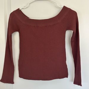 Rose-colored, ribbed, stretch crop top. Never worn.